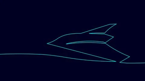 One continuous line combat drone low poly concept. Unmanned military aerial Stock Illustration