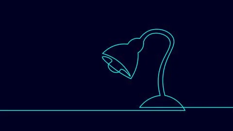 One continuous line desk table lamp. Household furniture electric technology Stock-Illustration