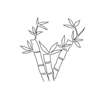 One continuous line drawing of bamboo trees for plantation logo identity Illustrazione stock