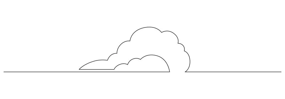 One continuous line drawing of Clouds in the sky. Weather symbol and storage イラスト素材