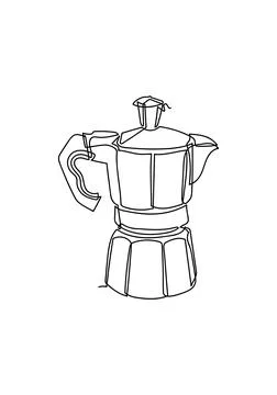 One Continuous line drawing of the coffee in modern minimalistic Stock Illustration