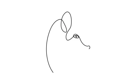 One continuous line drawing of cute fox business logo icon. Multinational compan Stock Footage 145132674