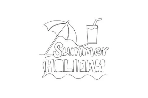 One continuous line drawing of cute and cool traveling typography quote Illustrazione stock