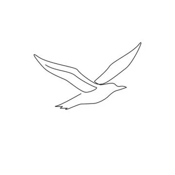 One continuous line drawing of cute albatross for bird conservation logo Illustrazione stock