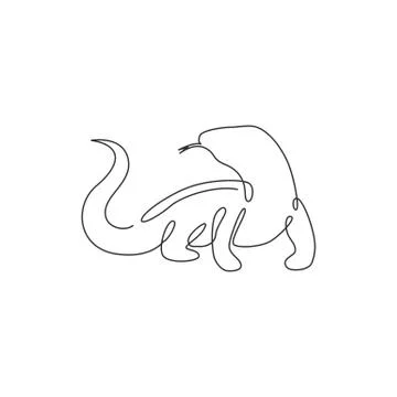One continuous line drawing of dangerous komodo dragon for company logo イラスト素材