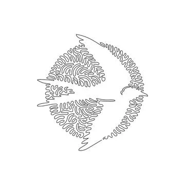 One continuous line drawing design vector illustration of nimble swallow  Stock Illustration
