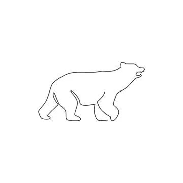 One continuous line drawing of elegant bear for company logo identity Illustrazione stock