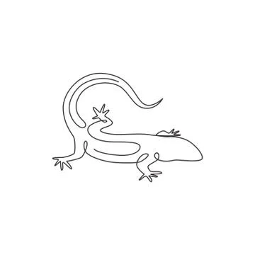 One continuous line drawing of exotic desert lizard for company logo identity Stock-Illustration