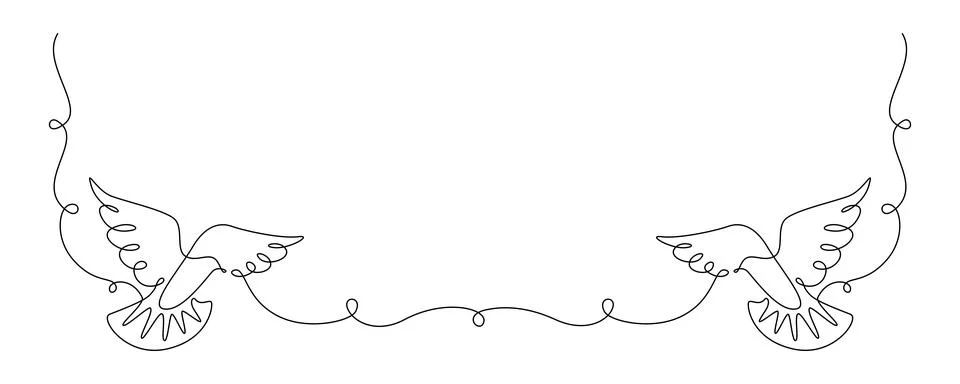 One continuous line drawing of flying dove. Bird symbol of peace and freedom in Stock Illustration