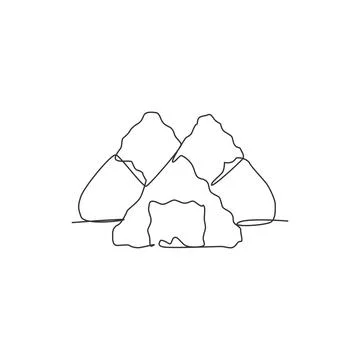 One continuous line drawing fresh delicious Japanese onigiri rice restaurant Illustrazione stock