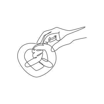 One continuous line drawing of fresh delicious Germany traditional snack food Illustrazione stock