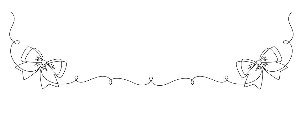 One continuous line drawing of gift ribbon bow. Christmas and birthday present Stock Illustration