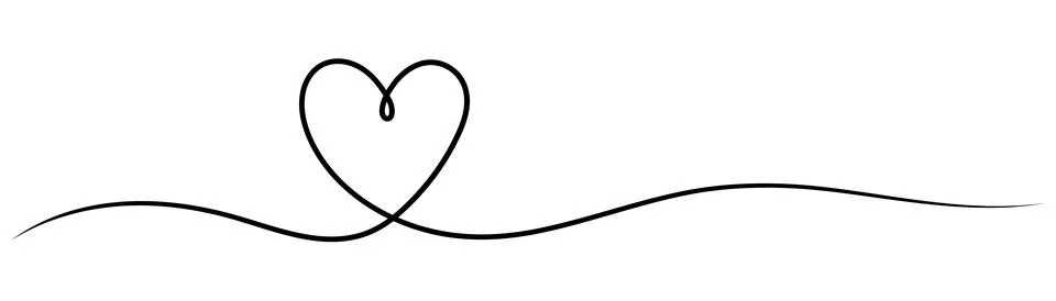 One continuous line drawing of heart. Minimalist abstract love symbol vecto.. Stock Illustration