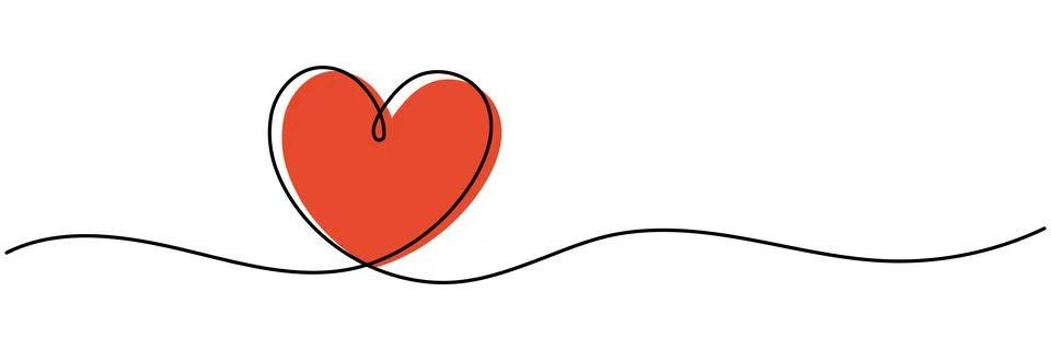 One continuous line drawing of heart. Minimalist abstract love symbol vecto.. Stock Illustration