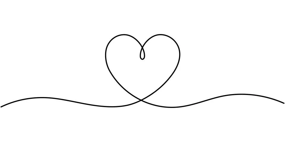 One continuous line drawing of heart. Minimalist abstract love symbol vecto.. 스톡 일러스트