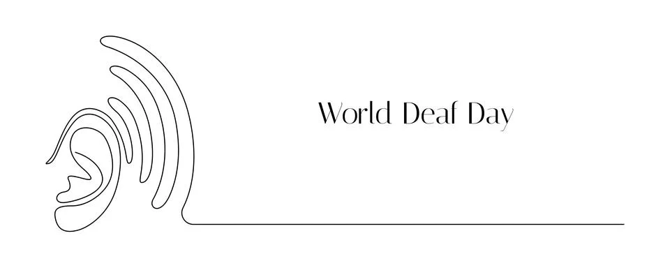 One continuous line drawing of human ear. Icon Symbol of hear health and sensory Stock Illustration