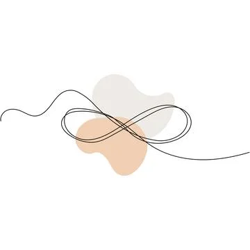 One continuous line drawing of Infinity symbol. Loop mobius icon and endless Stock Illustration