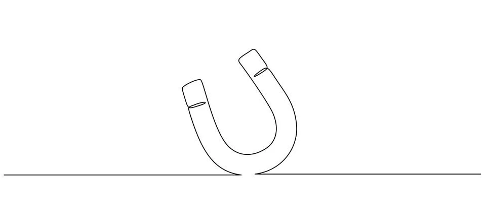 One continuous line drawing of magnet. Client and talent attraction concept in Stock Illustration