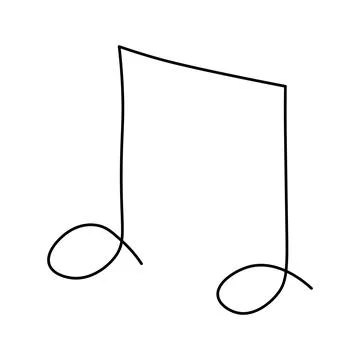 One continuous line drawing of music note. Minimalist music symbol or logo Stock Illustration