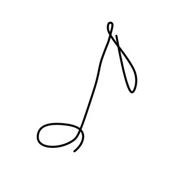 One continuous line drawing of music note. Minimalist music symbol or logo Stock Illustration