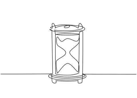 One continuous line drawing of old classic hourglass to tell the time Illustrazione stock