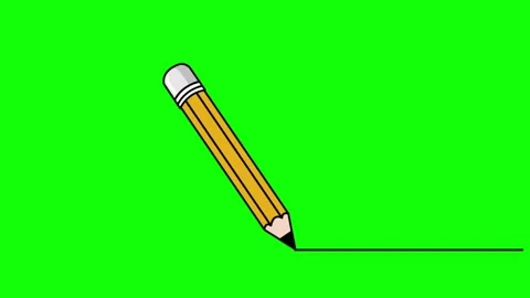 One continuous line drawing of pen Pencil (Chroma key) 库存影片 301902164