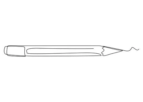 One continuous line drawing of pencil. Thin Line Illustration vector concept. Illustrazione stock