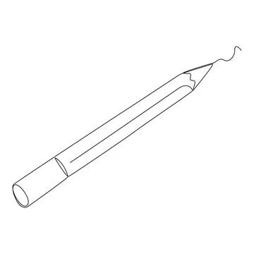 One continuous line drawing of pencil. Thin Line Illustration vector concept. Illustrazione stock