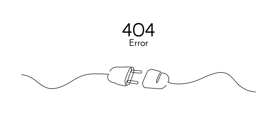 One continuous line drawing of Plug and Socket unplug. Power electric outlet in Stock Illustration