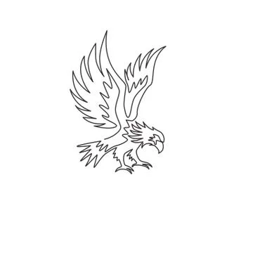 One continuous line drawing of strong eagle for delivery service logo Stock Illustration