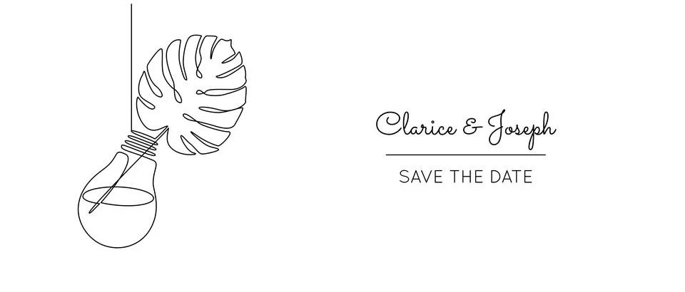 One continuous line drawing of wedding floral decor. Romantic elegance concept Stock Illustration