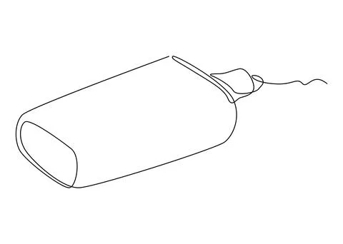 One continuous line drawing of whiteboard marker. Thin Line Illustration vect Stock Illustration