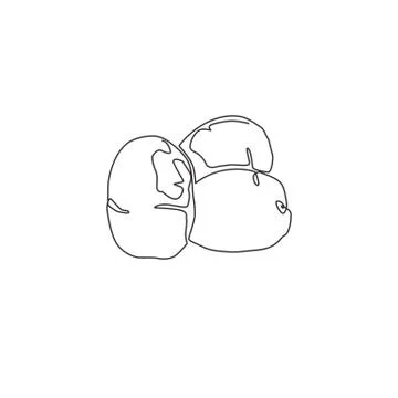 One continuous line drawing whole healthy organic potatoes for farm logo Stock-Illustration