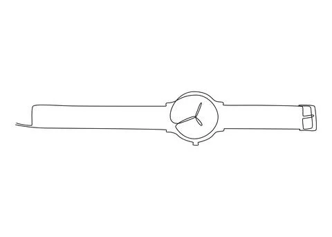 One continuous line drawing of wristwatch. Thin Line Illustration vector conc Illustrazione stock