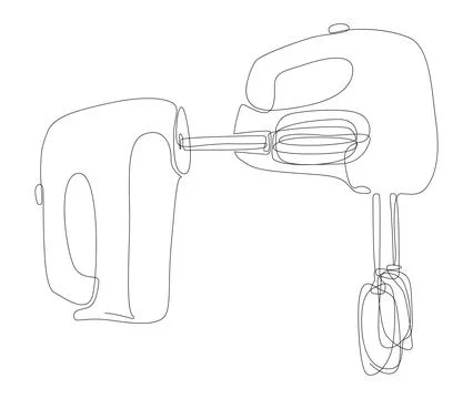 One continuous line of Electric Mixer. Thin Line Illustration vector concep.. Stock Illustration