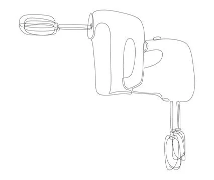One continuous line of Electric Mixer. Thin Line Illustration vector concep.. Stock Illustration