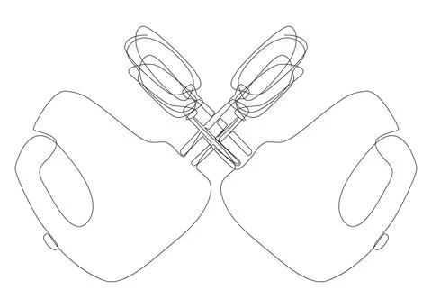 One continuous line of Electric Mixer. Thin Line Illustration vector concep.. Stock Illustration