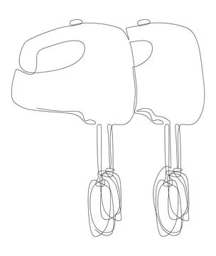 One continuous line of Electric Mixer. Thin Line Illustration vector concep.. Stock Illustration