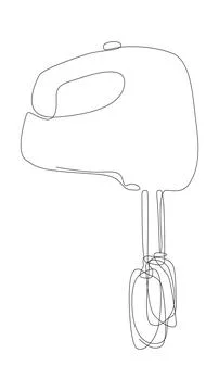 One continuous line of Electric Mixer. Thin Line Illustration vector concep.. Stock Illustration