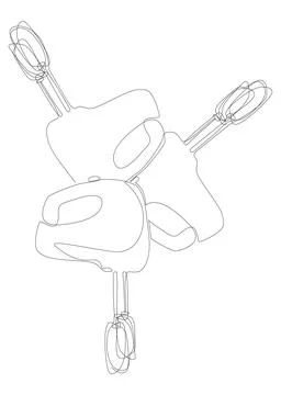 One continuous line of Electric Mixer. Thin Line Illustration vector concep.. Stock Illustration
