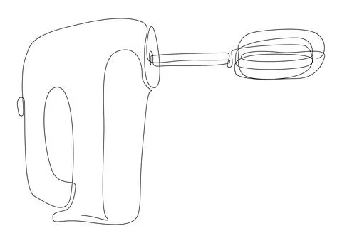 One continuous line of Electric Mixer. Thin Line Illustration vector concep.. Stock Illustration