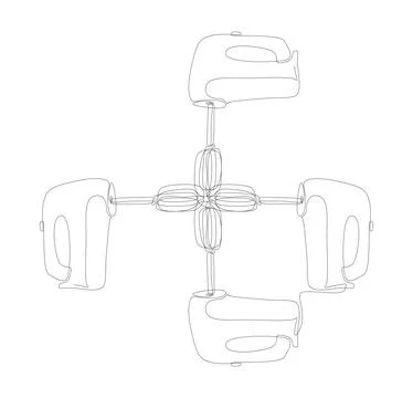 One continuous line of Electric Mixer. Thin Line Illustration vector concep.. Stock Illustration