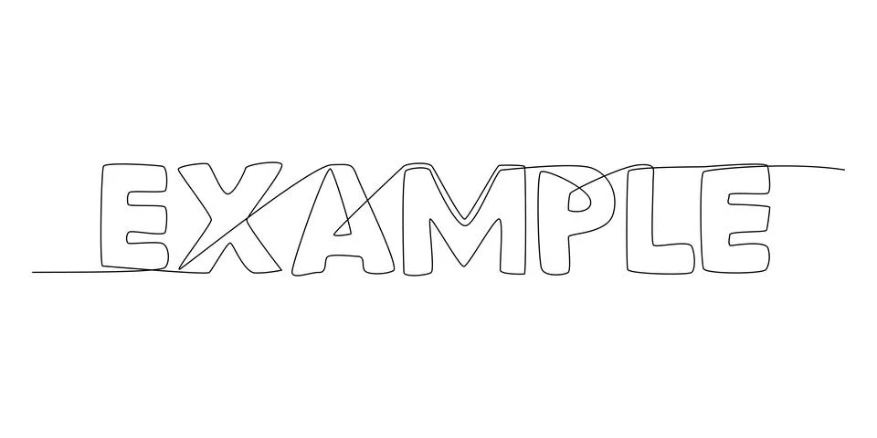 One continuous line of Example word. Thin Line Illustration vector concept... Illustration