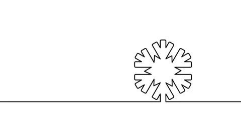 One continuous line festive snowflake. Isolated geometric triangle greeting card Stock-Illustration