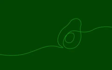 One continuous line fresh avocado icon. Vegetables salad fruit healthy lifestyle Stock Illustration
