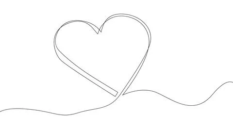One continuous line of Heart. Thin Line Illustration vector Love concept. C.. Illustrazione stock
