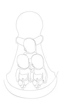 One continuous line of pawn, chess piece with a baby. Thin Line Illustratio.. Stock Illustration