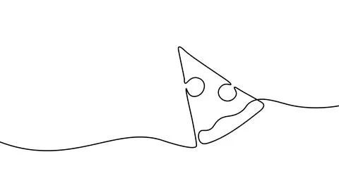 One continuous line pizza slice menu concept. Restaurant food pizzeria icon Stock-Illustration