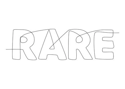 One continuous line of Rare word. Thin Line Illustration vector concept. Co.. Illustration