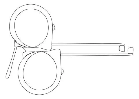 One continuous line of Ruler tape. Thin Line Illustration vector concept. C.. Stock Illustration